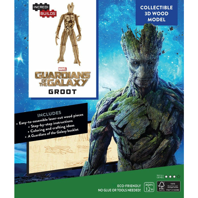 Incredibuilds Guardians of the Galaxy Groot Wood Art and Book