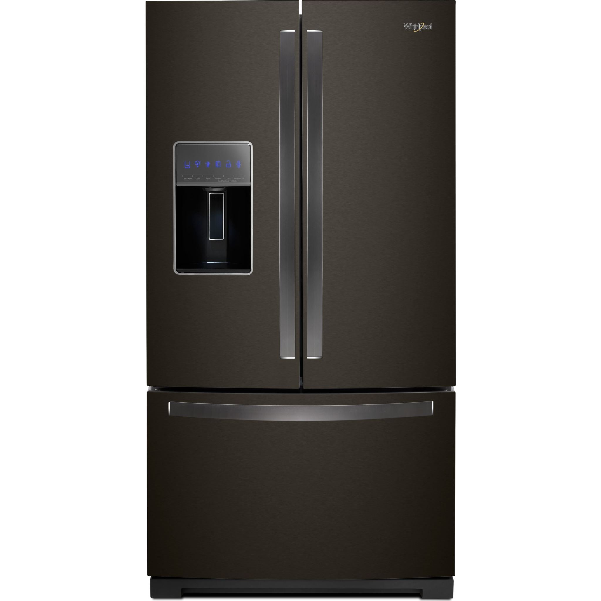 Whirlpool French Door Fridge (Wrf767sdhv) In Black Stainless, Size: 34"-38" W