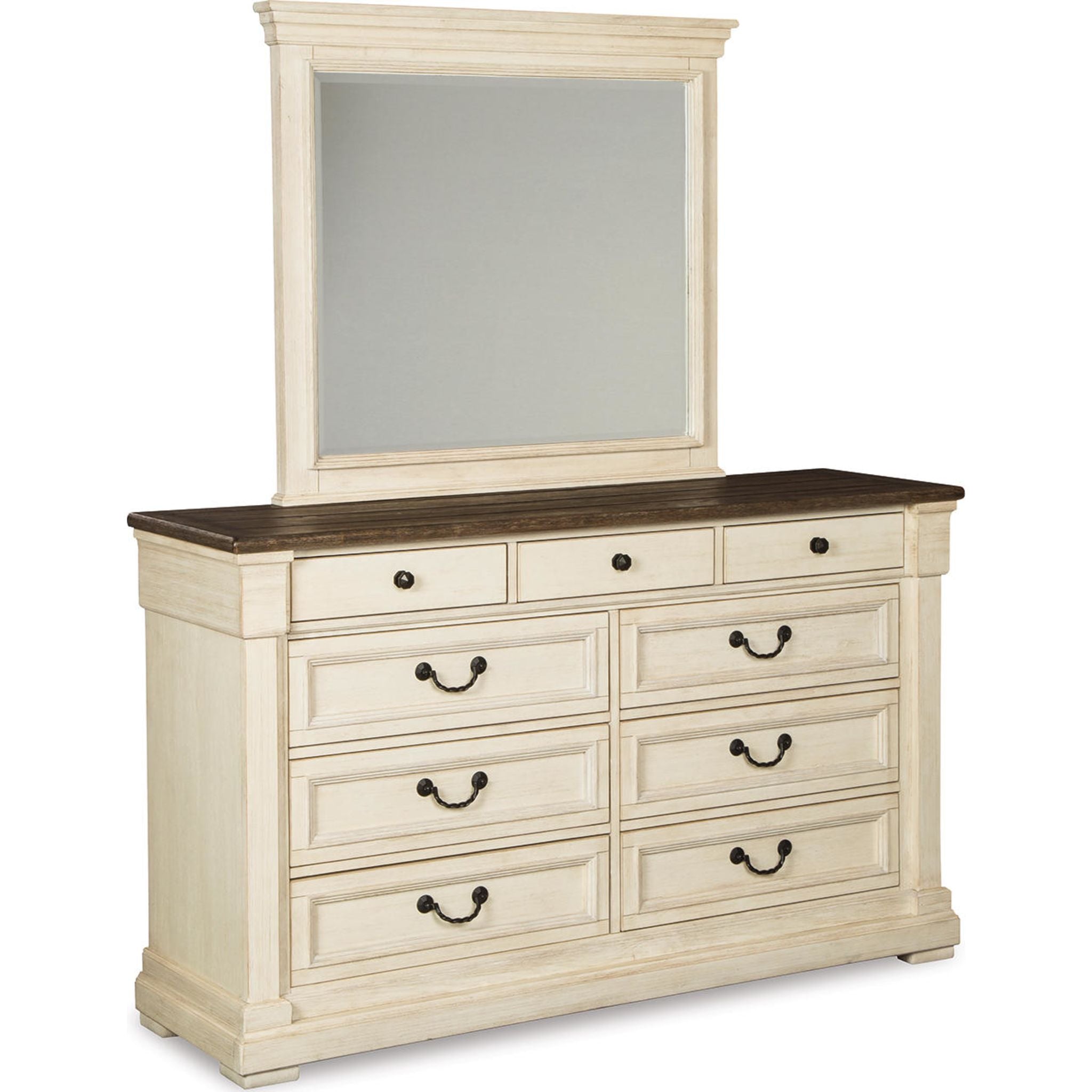 Ashley Bolanburg Dresser And Mirror In Antique White