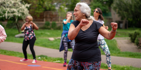 Women dancing outside