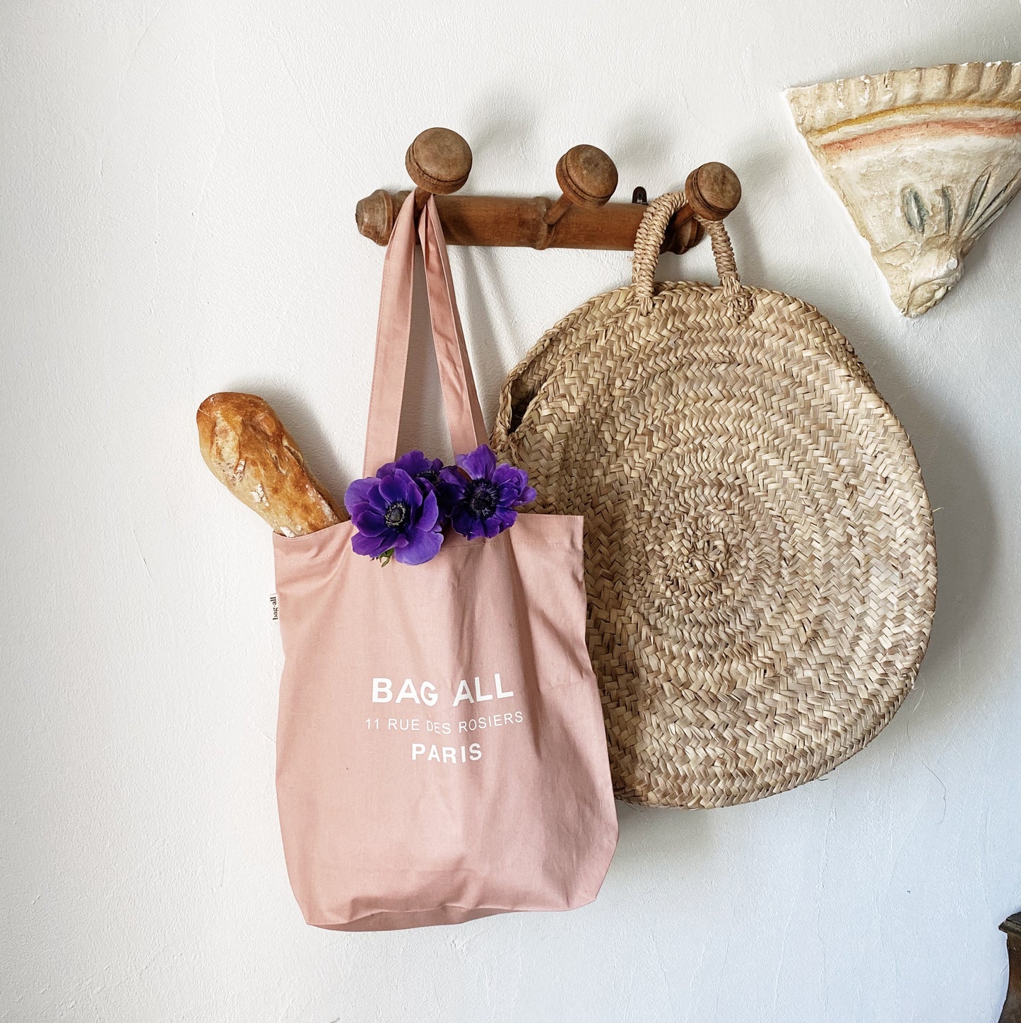 Paris Zipper Tote Bag Medium - Pink | Bag-all – Bag-all Europe