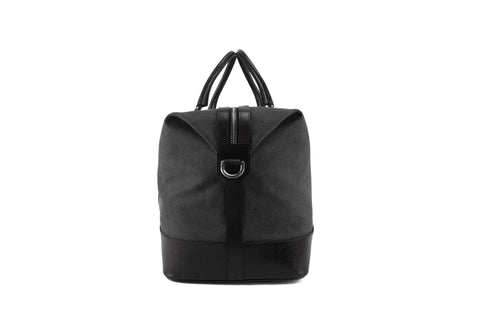 black leather holdall womens