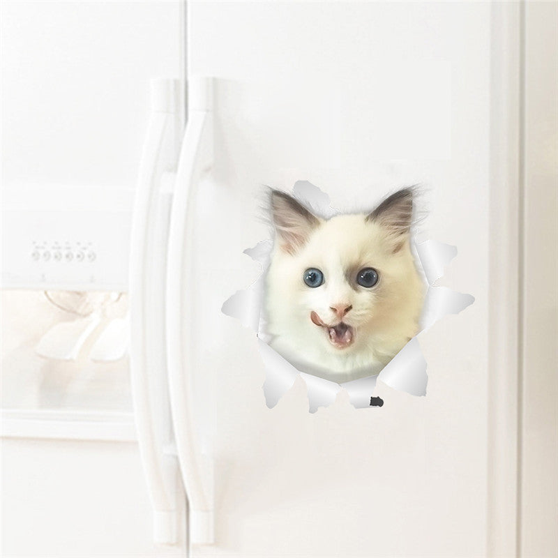  3D  Cat  Wall  Toilet Vinyl Decal Wall  Sticker ThePurrShop