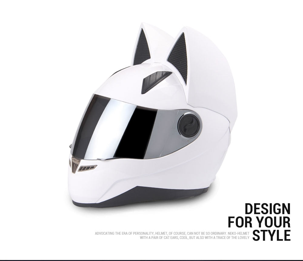 Neko Full Face Motorcycle Cat Ear Helmet Thepurrshop