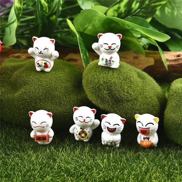 Miniature Lucky Feng  Shui  Cats  6 Pieces ThePurrShop