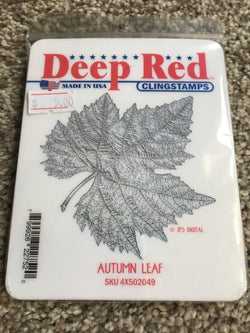 AUTUMN LEAF - DEEP RED RUBBER STAMPS