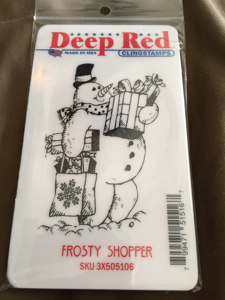FROSTY SHOPPER - DEEP RED RUBBER STAMPS – Scrapbook Outlet - Gina Marie ...