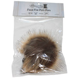 Faux fox (long hair) pom pom in packaging