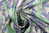 Swirled swatch camouflage printed fabric in green