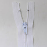 30cm medium light weight one way separating sportswear zipper in white half zipped