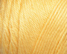 Swatch of Caron Simply Soft Solids yarn in shade sunshine (pale light yellow)
