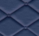 Square swatch upholstered quilted vinyl (diamond pattern with circles on the intersecting points) in shade navy