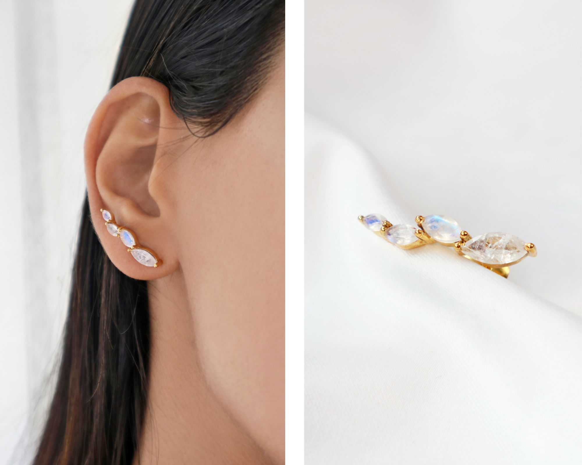 Moonstone Climber Earring