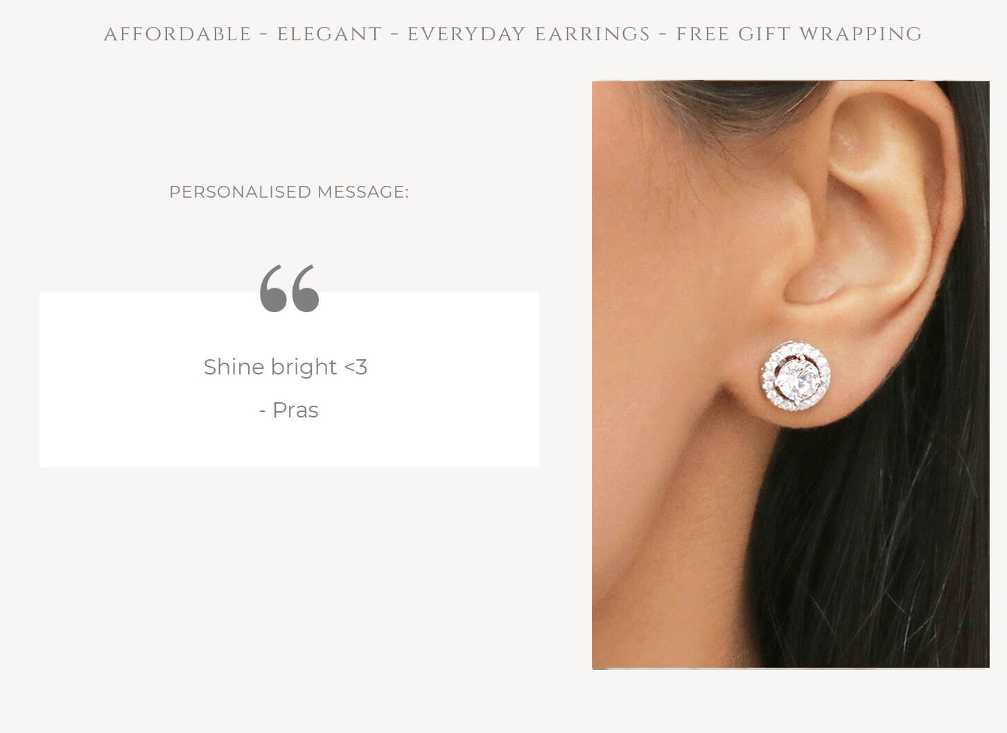 Christmas gifts for girlfriend-Silver cubic zirconia stud earrings, Rani & Co.