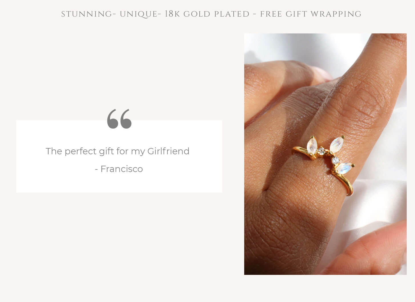 Christmas gift for your girlfriend-Moonstone crown gold ring, Rani & Co.