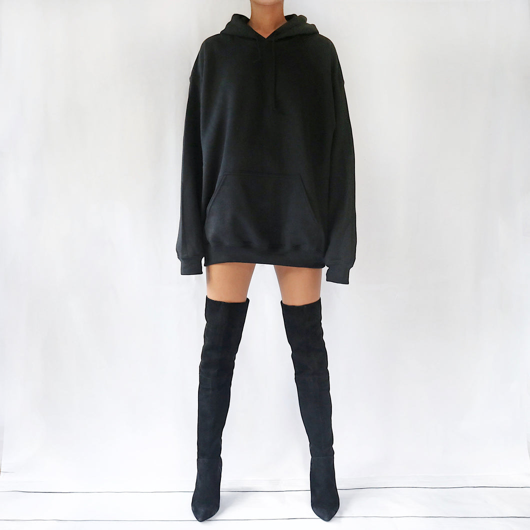 hoodie dress with boots