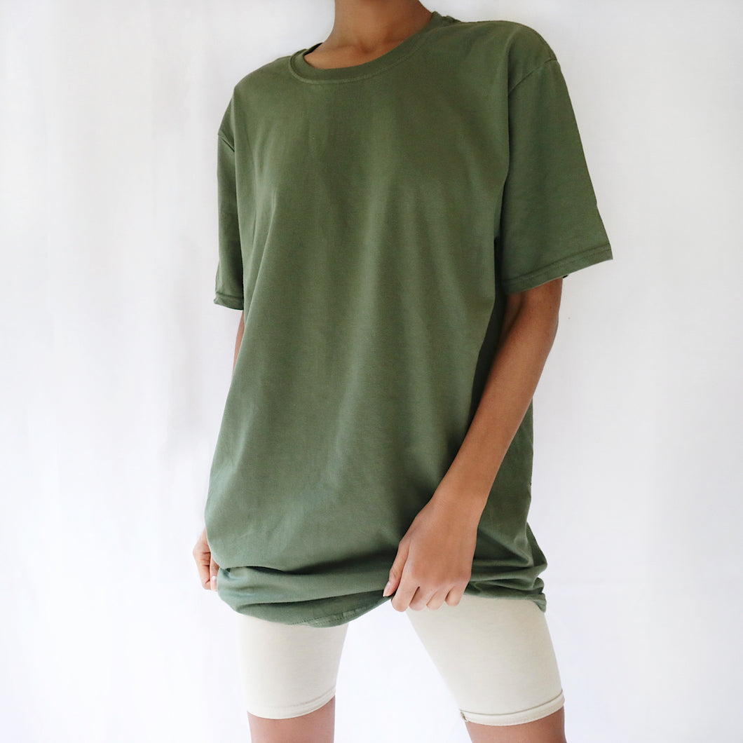 plain green t shirt dress