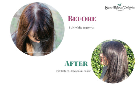 Dye Gray Hair Chocolate Brown using Henna! Henna Hair Dye BEFORE & AFTER Pics