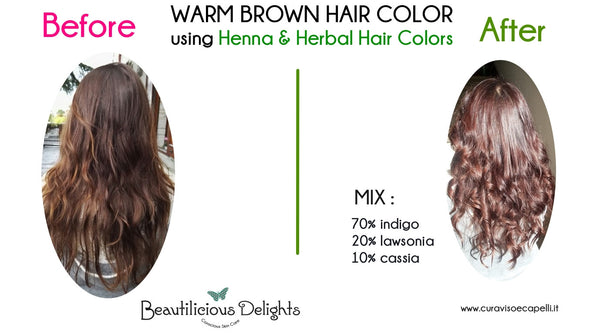 WARM BROWN HAIR COLOR using Henna & Herbal Hair Colors