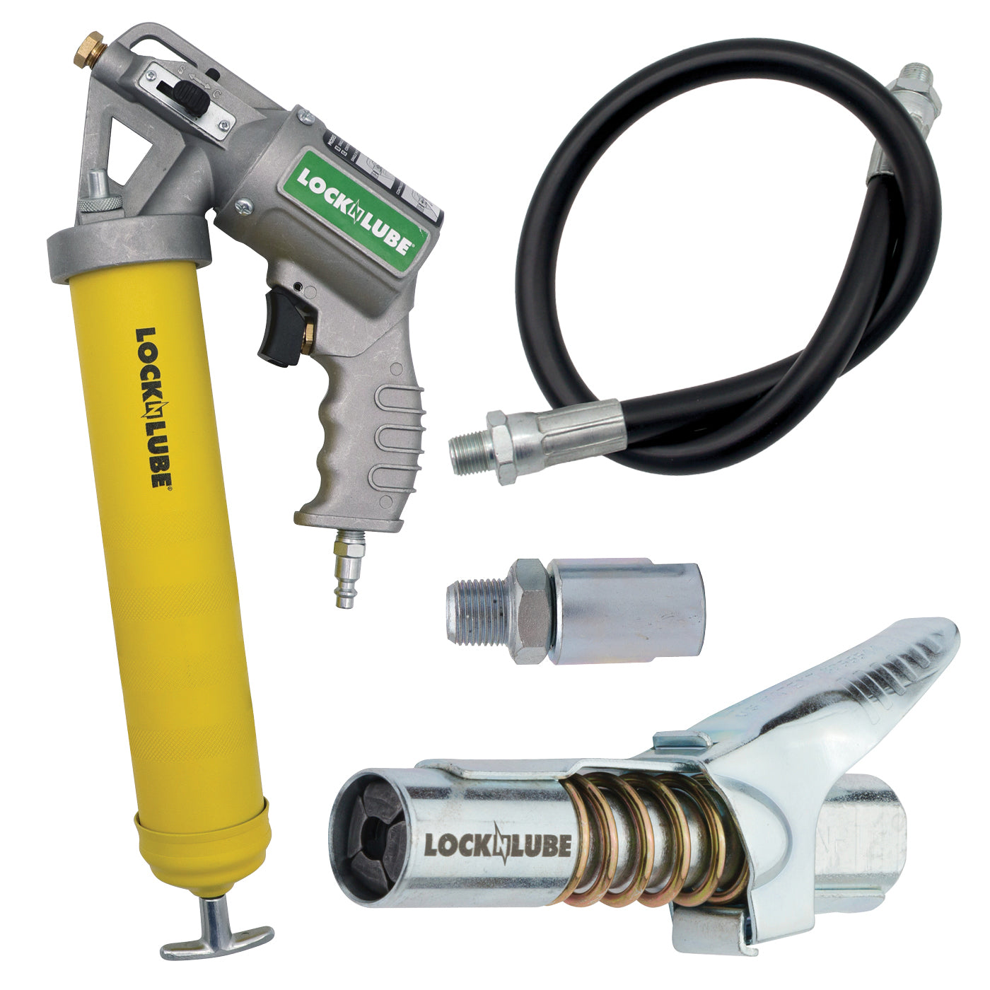 2-in-1 Pneumatic Grease Gun with Single Shot & Continuous Modes - LockNLube product image