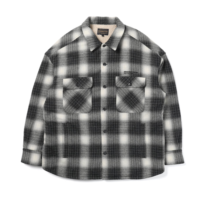 Neighborhood x Pendleton Check Boa Shirt Jacket Blue