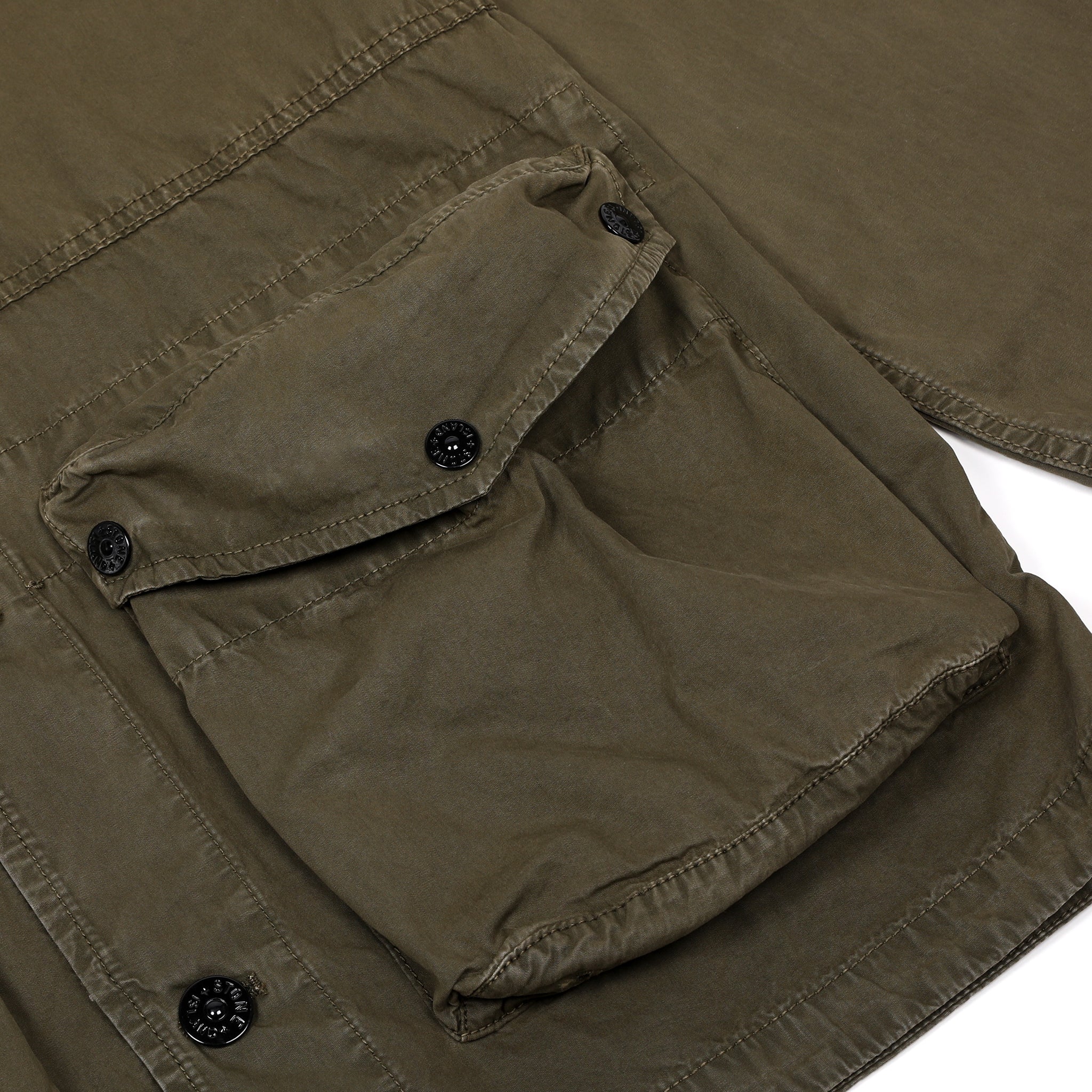 Stone Island Cotton Canvas 'Old' Jacket Olive Drab