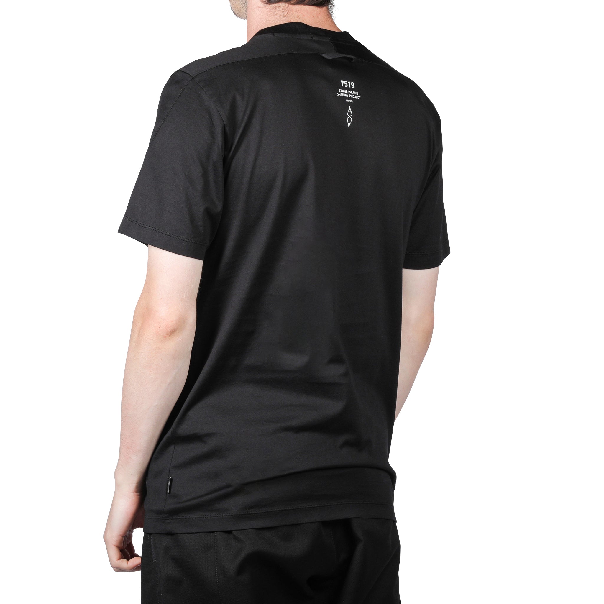Stone Island Shadow Project Mercerized Jersey Garment Dyed T-Shirt Black