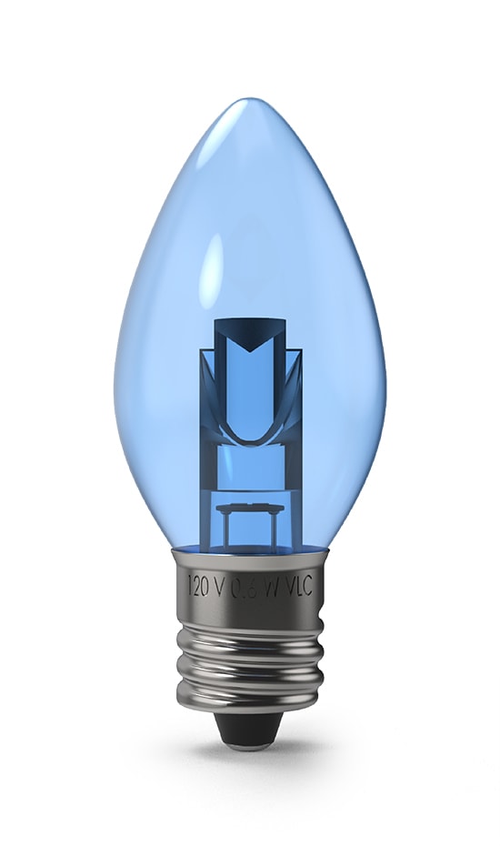 Blue Transparent C7 Light Bulb - Projector Series Bulb by Village Lighting