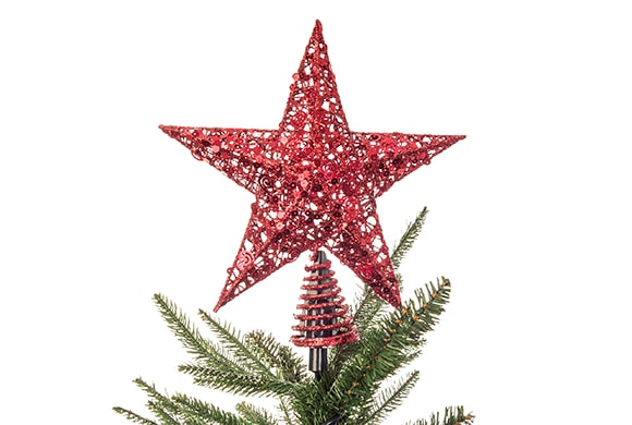 Red Star Tree Topper with Spring Base / Spiral Base
