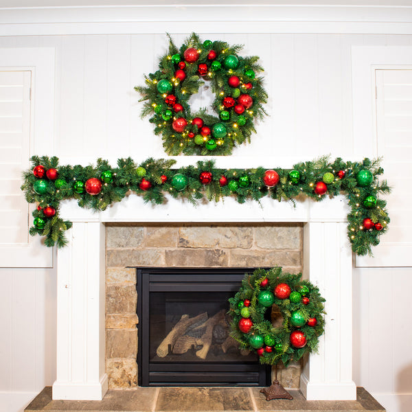 Christmas Cheer 30-inch Wreath - [Pre Lit / Battery Operated] | Village ...