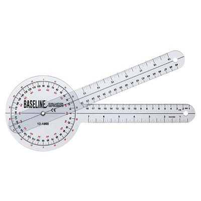 Baseline® Plastic Goniometer - 360 Degree Head - 12 inch Arms