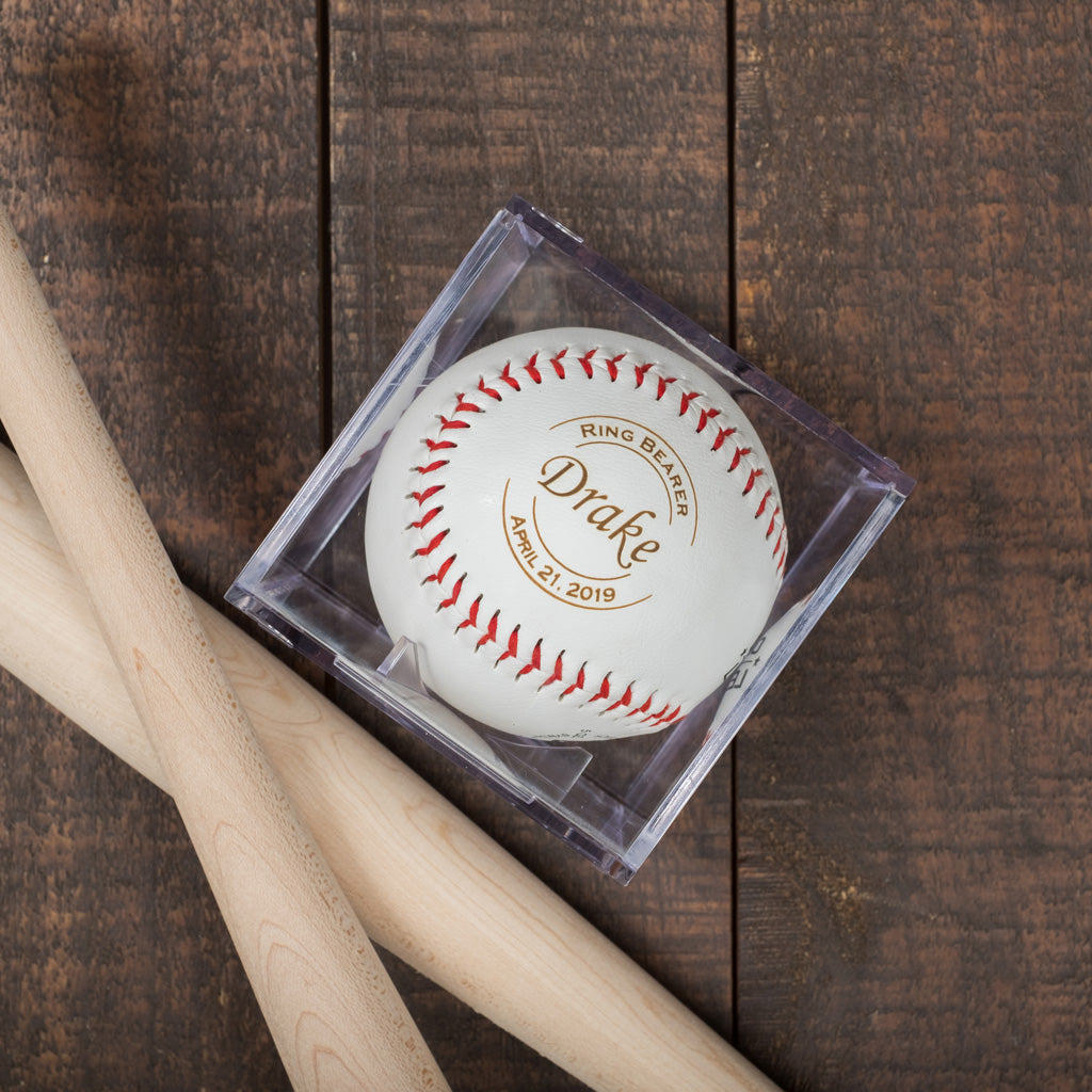 My Personal Memories Custom Personalized Mini Baseball Bat - Ring Bearer Groomsmen - Monogrammed and Engraved