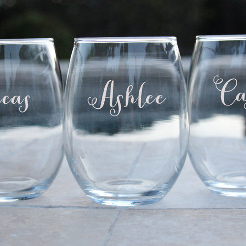 engraved wine glasses