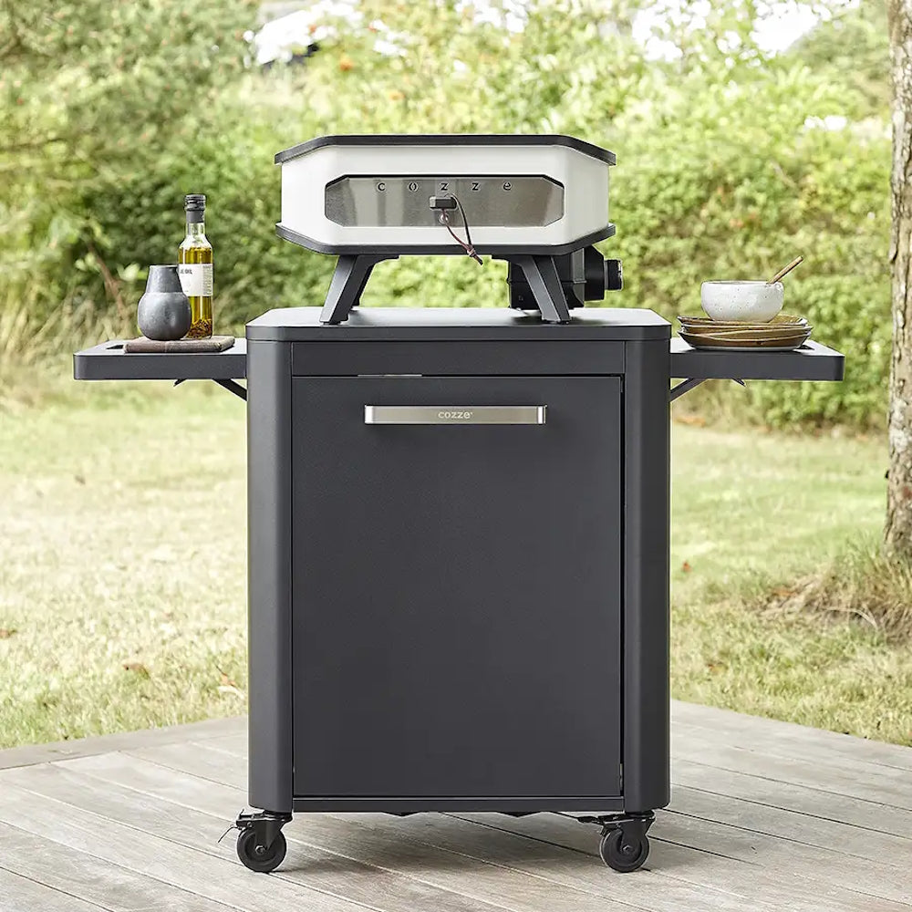 Cozze Outdoor Kitchen 1 Door Unit with pizza oven and shelves up