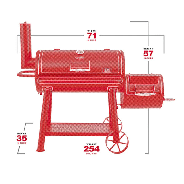 Chargriller Grand Champ Offset Smoker dimensions