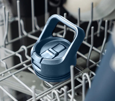a Navy color Rambler Jr. on a dishwasher