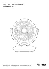 EF10 Air Circulation Fan User Manual