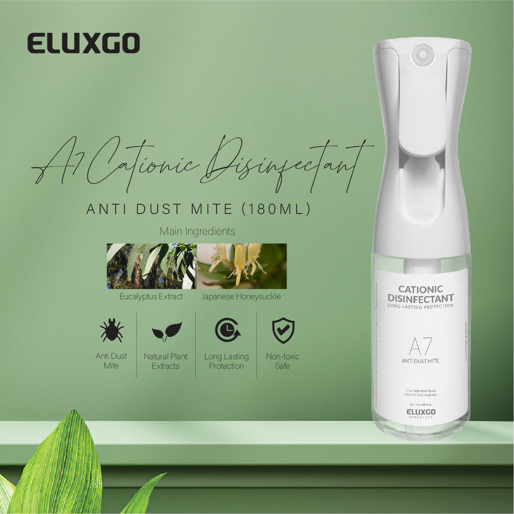 Eluxgo A7 Cationic Disinfectant 180ml Anti dust mite spray