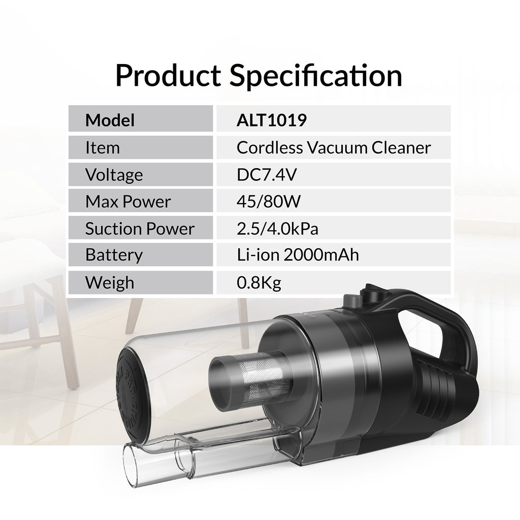 Eluxgo ALT1019 Cordless Vacuum Cleaner Specs