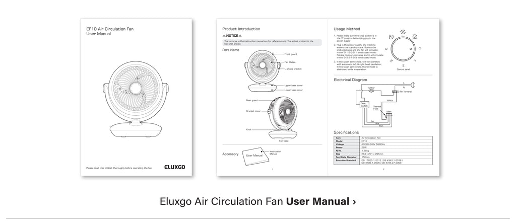 Eluxgo Air Circulation Fan