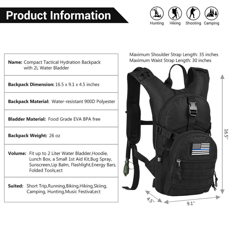 sharkmouth tactical molle hydration pack backpack 900d