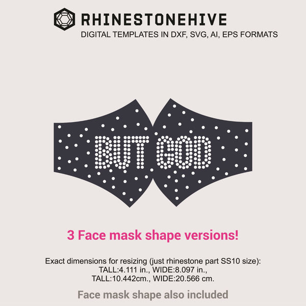 Download 3 Face mask BUT GOD rhinestone templates digital download ...