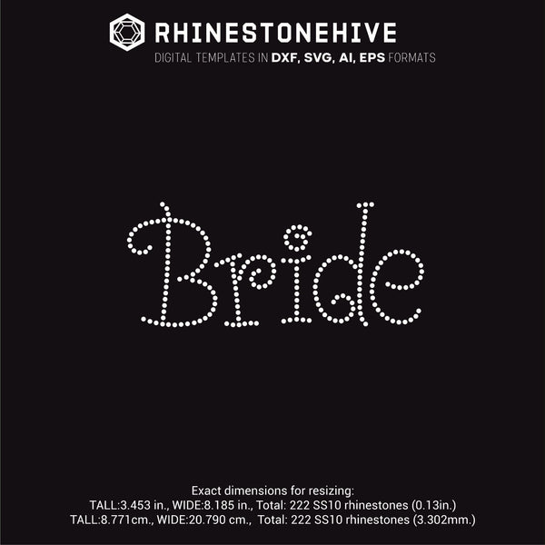 Download Bride rhinestone template digital download, ai, svg, eps ...