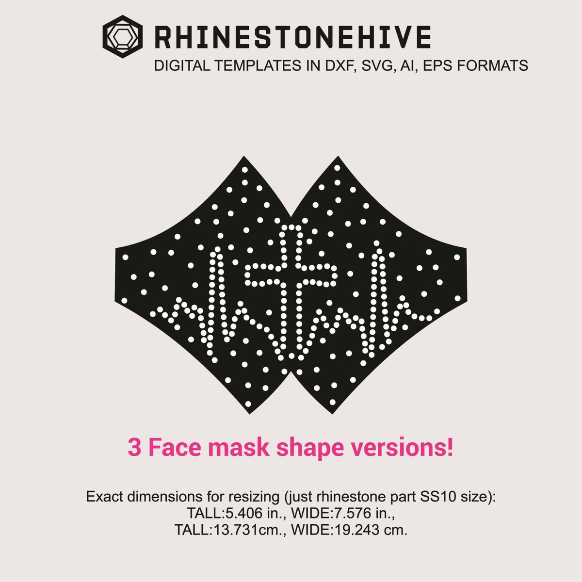 Download 3 Face mask EKG Cross rhinestone templates digital ...
