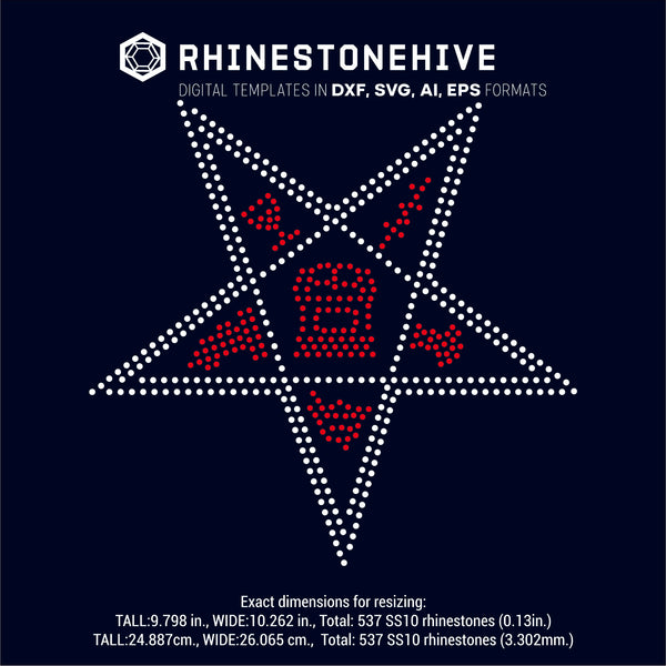 Download Eastern Star 2 color rhinestone template, svg, eps, ai ...