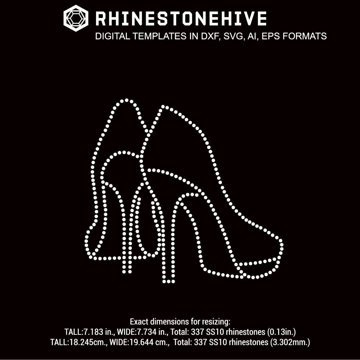 High heels outline rhinestone template digital download, ai, svg, eps