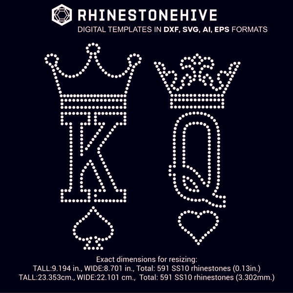 Download King Queen Crown rhinestone template digital download, ai ...