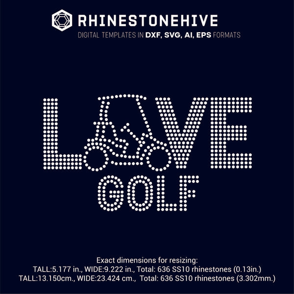Download Love Golf ss10 ss8 ss6 rhinestone template digital ...