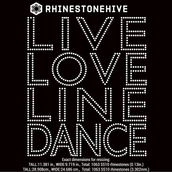 Download Live Love Line Dance Rhinestone Template Digital Download Ai Svg Ep Beehivefiles Rhinestonehive