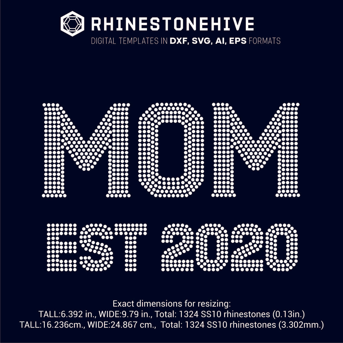 Download Mom est 2020 rhinestone template digital download, ai, svg ...